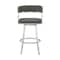 Armen Living Dione 26" Counter Height Swivel Gray Faux Leather and Brushed Stainless Steel Bar Stool 840254335134 - alternate 5